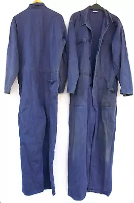 Distressed Large Heavy Duty Mechanic Cotton Coveralls  Navy Blue • $16.95