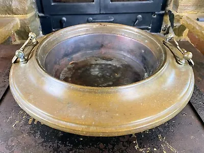 Copper Brass Brazier / Serving Bowl Tray Snake Handles Rustic Brass Bowl • $62.16