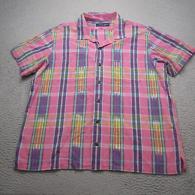 Polo Ralph Lauren Shirt Mens 2XL XXL Pink Plaid Button Up Aberdare Madras Board • $19.99