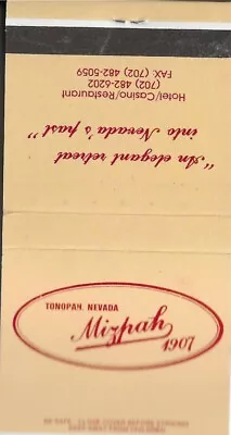 Mizpah Hotel/Casino -Tonopah Nevada - Vintage Matchbook • $3.50