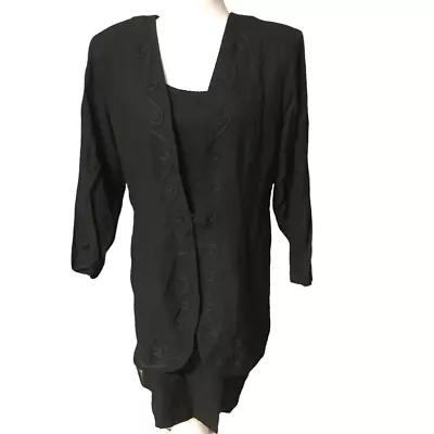£73.01 • Buy Dawn Joy Black Mourning Dress And Over Coat Set