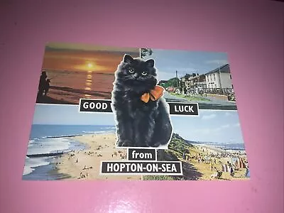 Norfolk Hopton-on-Sea Multi View Postcard Good Luck C1 • £10