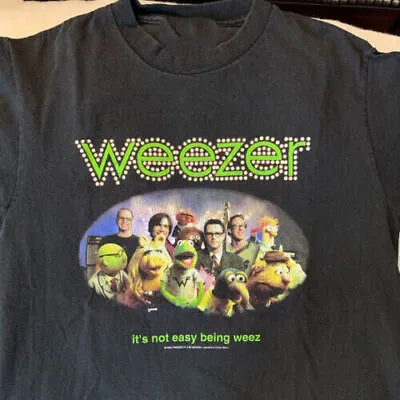 Rare Weezer Muppets Collaboration 2002 Black All Size Unisex T- Shirt TL529 • $21.99