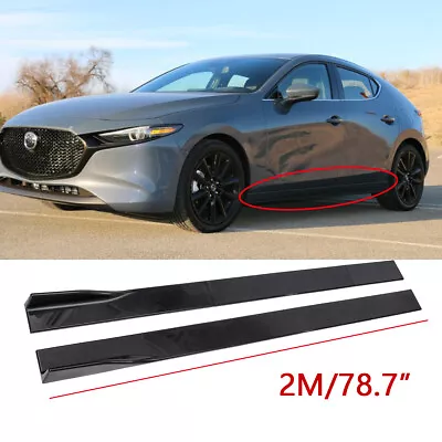 $75.95 • Buy For Mazda 3 Hatchback 2004-2021 78.7  Side Skirts Rocker Extension Panel Lip BLK