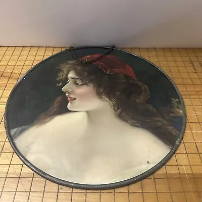 Antique Victorian Gypsie Lady In Red Cap M. Marco Flue Cover Vintage • $49.99