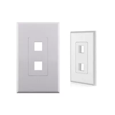 $6.39 • Buy White 1-Gang Screwless Decora Wall Plate Cover With 2-Port Keystone Jack Insert