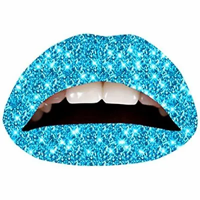 Violent Lips BLUE GLITTERATI Temporary Lip Tattoos 3 Nip (1 PACKAGE) • $5.99