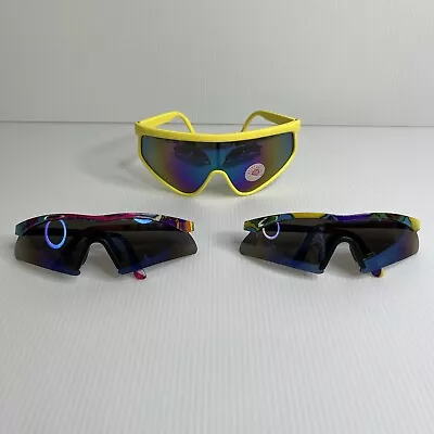 Vintage 80’s 90’s Sunglasses Goggle Type Sports Ski Snow Yellow / Multi Colored • $17.99