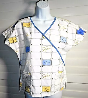 Baby Phat Blocked Print Nurses Uniform Scrub Top Size S  • $12.99