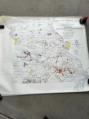 1982 Missouri Dept Conservation STATE  FEDERAL LAND Lake Stream Hunting MAP • $29.99