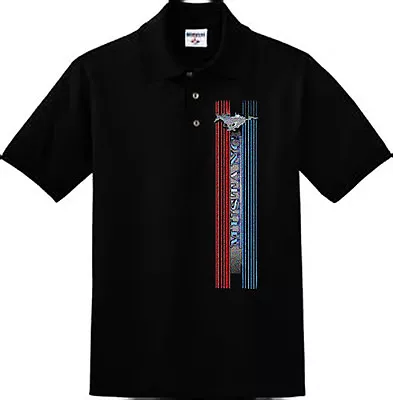 Men's Polo Style Collared Shirt Ford Mustang Stripe Shirt Mustang Golf Shirt • $14.99