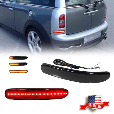 Smoked Rear Bumper Reflector LED Tail Brake Lights 08-14 Mini Cooper Clubman R55 • $29.99