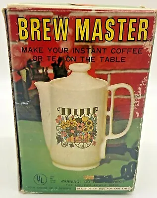 Brew Master Kitchen Coffee & Espresso Maker Tea - Floral Pattern 4 Cups Vintage • $18.99