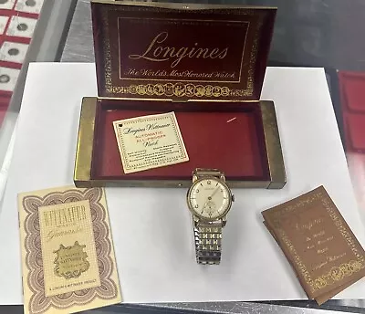 Vintage Men’s Longines 1950’s With Original Box And Paperwork 10kt Gold Filled  • $245