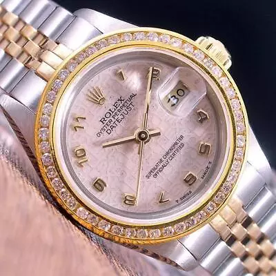 Rolex 69173 DateJust Jubilee Dial Diamond 26mm Ladies Watch • $7943.50