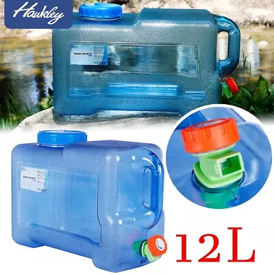 Hawkley 12L Blue Water Storage Container Portable Camping Water Bucket W/Faucet • $46.14