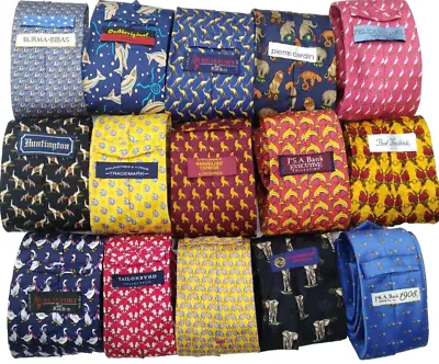 349 )  Lot Of  15  Different Brand   Men's Tie 100% Silk Usa-china • $32.99