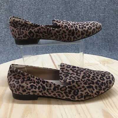 Adam Tucker By Me Too Shoes Women 10 M Yeni Loafers Brown Leather Casual Leopard • $29.44