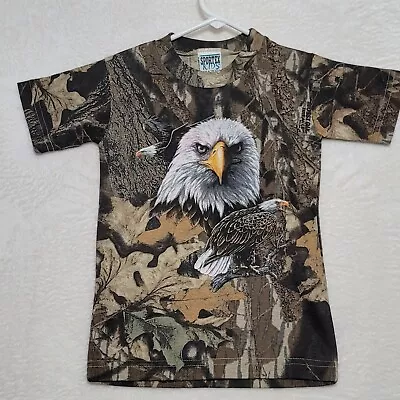 Mossy Oak Kids Camo T Shirt Size S Small Short Sleeve Camouflage Casual Eagle • $11.87