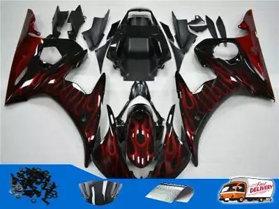 $419.99 • Buy Fairing Fit For YZF R6 YAMAHA 2003-2005 Red Flame Black Injection Mold Set I006