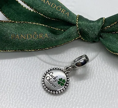 $62 • Buy Pandora Lucky Dangle Charm - Sterling Green Clover ENG791169_81 Authentic Ale