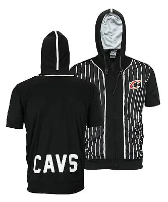 Zipway NBA Men's Cleveland Cavaliers Zip Up Short Sleeve Pinstripe Hoodie Black • $27.96