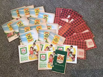 Lot 31 Vintage S&H~Plaid~Top Value Trading Saver Stamp Books Full/Empty/Partial • $34.99