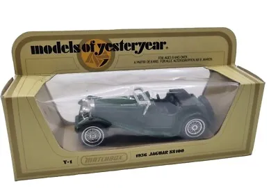 MATCHBOX Models Of Yesteryear Cars Y-1 1936 Jaguar SS100 1:38 GREEN • £12.99