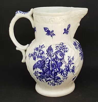 Coalport Salopian Blue & White Vintage Pre Victorian Antique Large Mask Jug • £85