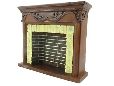 £19.99 • Buy Dolls House 1:12 Scale Miniature Furniture Resin Walnut Brick Delft Fireplace