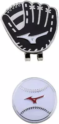 Mizuno Golf Ball Cap Clip Marker Baseball Glove 5LJD192200 Black And White NEW • $26.49