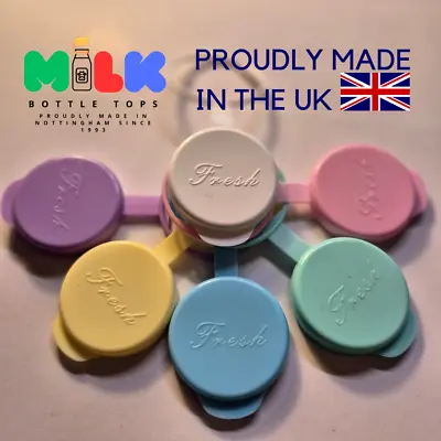 Milk Bottle Tops Pastels * Pint Bottle * 6 * Made In England * 100% Recyclable • £5.98