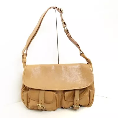 Auth Max Mara WEEKEND - Light Brown Leather Shoulder Bag • £151.38