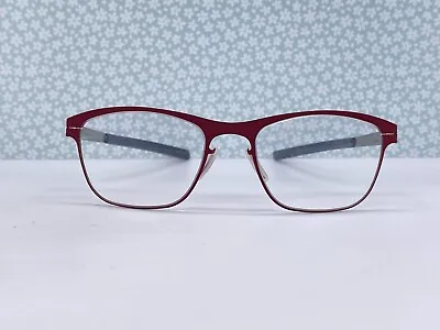 £132.29 • Buy Ic! Berlin Eyeglasses Frames Woman Red Silver Marie Dark 97 Hlmt Cat Eye 48-19