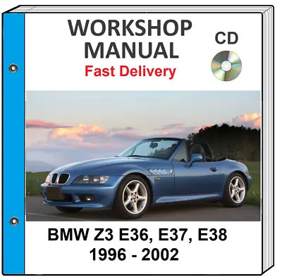 Bmw Z3 1996 1997 1998 1999 2000 2001 2002 Service Repair Workshop Manual On Cd • $9.99