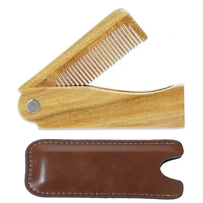 Onedor Sandalwood Fine Tooth Folding Brush For Hair Beard And Mustache Comb • $12.99