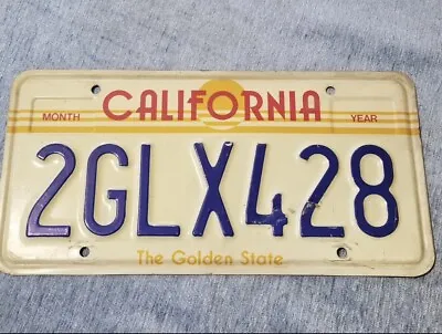 California License Plate 2GLX428 The Golden State Expired Plate Vintage • $27.50