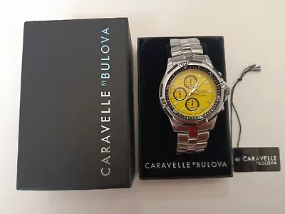 Vintage Caravelle By Bulova  Chronograph Men’s Watch Yellow Stainless • $149.99