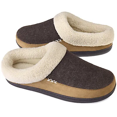 VONMAY Mens Comfy Slippers Memory Foam Soft Faux Sherpa Slip On House Shoes  • $17.99