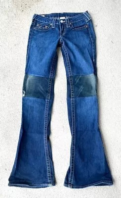 True Religion CARRIE BOHO Women's Distressed Medium Wash Flared Jeans Size 26 • $49.99