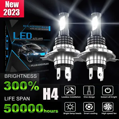 H4 9003 HB2 LED Bulb HID White 360° Hi/Lo Beam Motorcycle Headlight Super Bright • $20.56