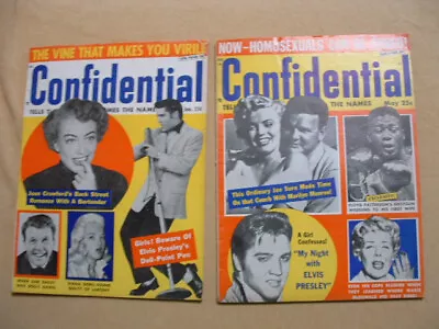 2) 1957 Confidential Magazine Lot Of 2 Elvis Presley & Marilyn Monroe Cover • $24.95