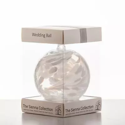 Wedding Present Gift White Ball Hanging Sienna Glass Present Handmade Gift  • £14.99