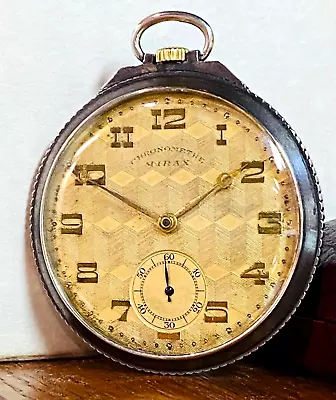 Rare MIRAX Chronometre 48mm Pocket Watch Swiss Running Beautiful Dial • $9.99