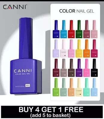 CANNI® 9ml Hema Free Nail Gel Polish Soak Off LED Colours Base Top Coat Varnish! • £3.99