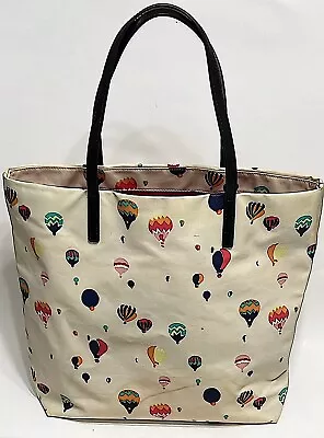 Kate Spade Get Carried Away Hot Air Balloon Tote Bag Cream Colorful Summer • $69