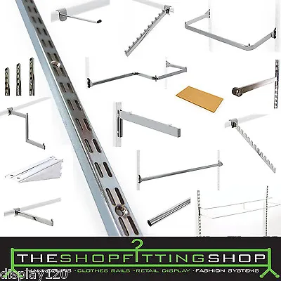 Garment Rail Twin Slot Upright Clothes Rack Display & Shelving Storage System • £15