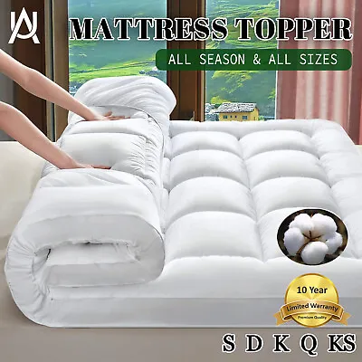 $60.59 • Buy Extra Thick Mattress Topper Cooling Matress Pad Luxury Hotel Quality S/D/K/Q New