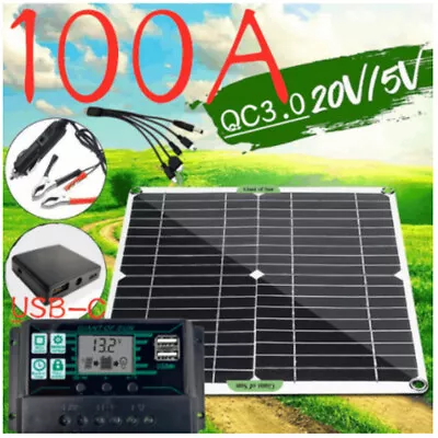 Solar Panel 100W 200W 400W Mono Off-Grid Charge For RV Marine Home + Controller • $42.19