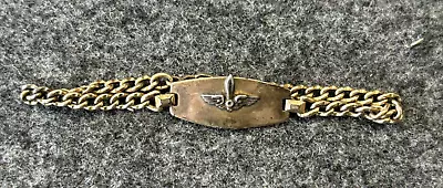 WWII US Army Air Corps Winged Prop Gold Bracelet Sweetheart Jewelry Maker Marked • $20